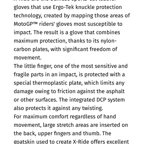 Dainese Ergo-Tek Protection X-Ride 01 motorcycle gloves size:XXL - Picture 6 of 7